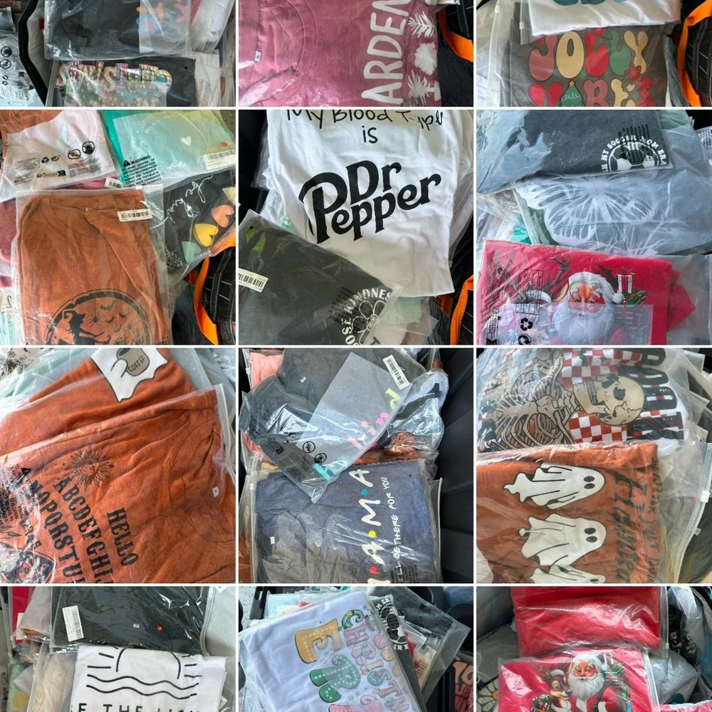 Bulk Clothing Lot Warehouse sale Holiday T-shirt /long sleeves/Sweatshirt - Picture 5 of 13